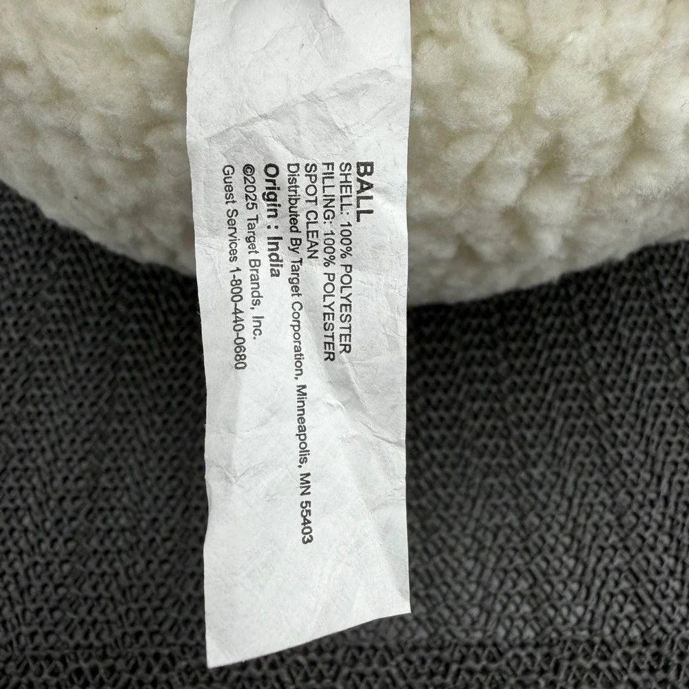 Target Cream Sherpa Decorative Ball Pillow 9 Inch Round Plush Accent Cream White